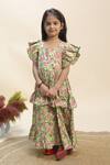 Buy_Kalp_Green Cotton The Garden Party Tiered Printed Skirt Set _at_Aza_Fashions