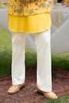 Shop_PAARSH_Yellow Organza Embroidery The Vasant Mosaic Bundi Kurta Set _Online_at_Aza_Fashions