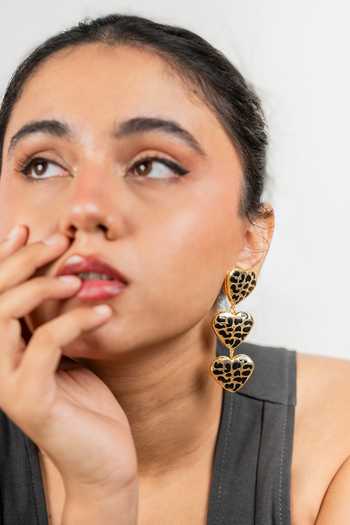 Bauble Bazaar_Black Wildly Yours Dangler Earrings _Online_at_Aza_Fashions
