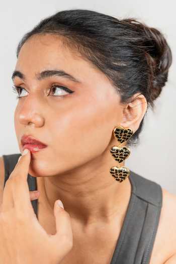 Buy_Bauble Bazaar_Black Wildly Yours Dangler Earrings _at_Aza_Fashions