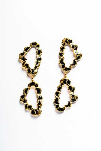Bauble Bazaar_Black Wild Mark Drop Earrings _at_Aza_Fashions