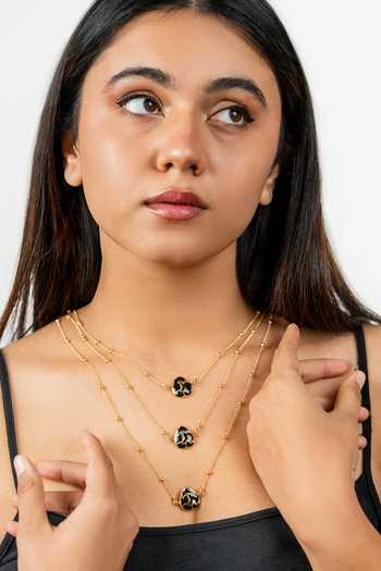 Buy_Bauble Bazaar_Black Twilight Hunt Layered Necklace _at_Aza_Fashions