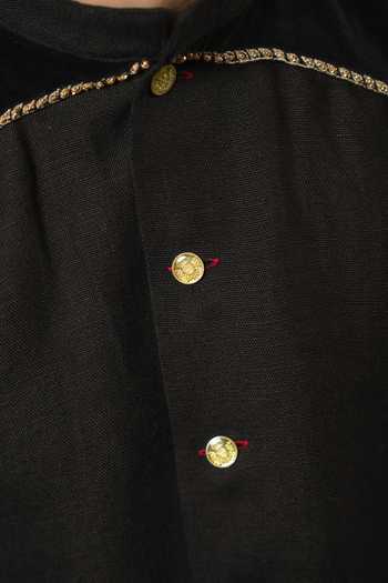 Gaurav katta_Black Linen Zardozi Embroidered Bandhgala _Online