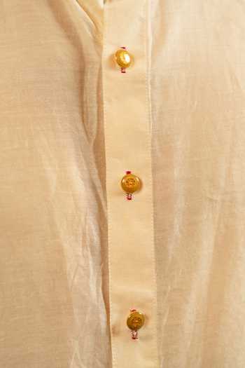 Gaurav katta_Beige Silk, Chanderi Shirt _Online