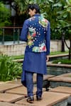 Shop_Sahil Kochhar_Multi Color Silk Embroidery, Applique, Fabric Flowers Nivash Nehru Jacket _at_Aza_Fashions