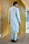 Shop_Sahil Kochhar_Aqua Applique, Embroidery Tanush Kurta Set _at_Aza_Fashions