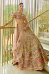 Buy_Sahil Kochhar_Pink Silk, Dupion Embroidery, Applique Ridhav Lehenga Set _at_Aza_Fashions