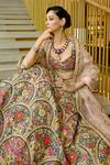 Sahil Kochhar_Pink Silk, Dupion Embroidery, Applique Ridhav Lehenga Set _at_Aza_Fashions