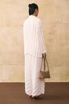 Shop_Pleats By Aruni_White Crepe Peter Pan Collar Anatoni Pleated Shirt And Set _at_Aza_Fashions