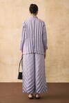 Shop_Pleats By Aruni_Lilac Crepe Collared Anatoni Pleated Shirt And Pant Set _at_Aza_Fashions