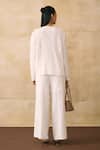 Shop_Pleats By Aruni_White Crepe Round Neck Elnia Top And Pant Set _at_Aza_Fashions