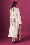 Shop_Anamika Khanna_Off White Embroidery, Tassels Round Neck Printed Kurta Pant Set _at_Aza_Fashions