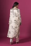 Shop_Anamika Khanna_Off White Embroidery, Sequins, Beads High Neck Floral Print Kurta Set _at_Aza_Fashions