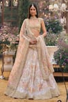 Buy_Seema Gujral_Multi Color Net Sequins, Beads, Pearls, Zari, Stones, Flower Lehenga Set _at_Aza_Fashions