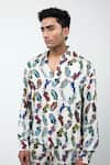 Buy_Triune_Off White Tencel, Satin Tiger Cosmo Play Print Shirt _Online_at_Aza_Fashions