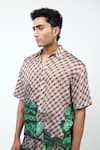 Triune_Multi Color Tencel, Satin Tigress Techno Print Shirt _Online_at_Aza_Fashions