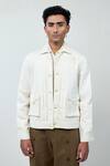 Buy_Triune_White Cotton Super Dove Jacket _at_Aza_Fashions