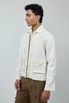 Triune_White Cotton Super Dove Jacket _Online_at_Aza_Fashions