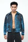 Buy_Triune_Blue Denim Dirty Misprint Jacket _at_Aza_Fashions