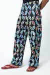 Triune_Black Neoprene Tiger Cosmo Play Pant _Online_at_Aza_Fashions