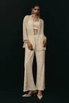 Buy_Twenty Nine_Ivory Silk, Crepe Embroidery Tonal Palazzo _at_Aza_Fashions