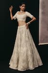Buy_Twenty Nine_Ivory Net Mirrors Lehenga _at_Aza_Fashions