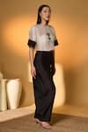 Buy_Masaba_White Chanderi Round Neck Midnight Snack Top And Pant Set 