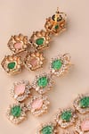 MRJEWELS_Pink Stones, Crystals Gulnaar Carved Kundan Necklace Set _Online_at_Aza_Fashions