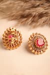 Shop_MRJEWELS_Gold Plated Stones, Crystals Moissanite Embellished Studs _at_Aza_Fashions