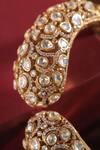 MRJEWELS_White Stones, Crystals Zarvika Moissanite Kundan Bangle _Online_at_Aza_Fashions