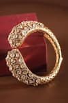 Buy_MRJEWELS_White Stones, Crystals Zarvika Moissanite Kundan Bangle _at_Aza_Fashions