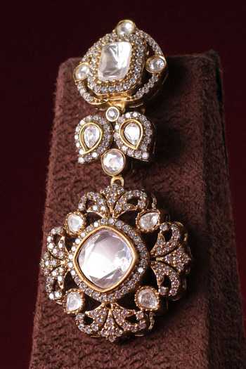 Shop_MRJEWELS_White Stones Victorian Polki Layered Necklace Set _at_Aza_Fashions