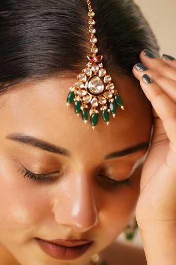 Buy_MRJEWELS_Multi Color Beads, Zari, Stones, Jadau Polki Kundan Meenakari Necklace Set _Online_at_Aza_Fashions