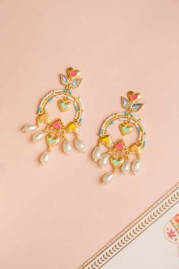 Shop_Bauble Bazaar_Multi Color Beads, Pearls, Crystals Beautiful Mistake Earrings _at_Aza_Fashions