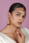 Buy_Riana Jewellery_Gold Plated Beads, Pearls, Stones Embellished Jhumkas _at_Aza_Fashions