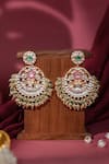 Shop_Riana Jewellery_Gold Plated Beads, Pearls, Stones Kundan Embellished Chandbalis _at_Aza_Fashions