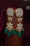 Shop_Riana Jewellery_White Beads, Pearls, Stones Kundan Embellished Jadtar Earrings _at_Aza_Fashions