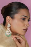 Buy_Riana Jewellery_Green Beads, Pearls, Stones Jadtar Embellished Danglers _at_Aza_Fashions
