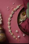 Riana Jewellery_White Pearls, Stones Floral Embellished Mathapatti _Online_at_Aza_Fashions