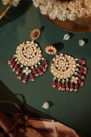 Buy_Riana Jewellery_Pink Beads, Pearls, Stones Embellished Pendant Necklace Set _Online_at_Aza_Fashions