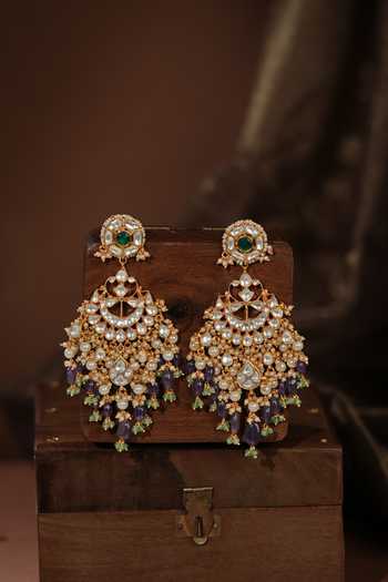 Riana Jewellery_Green Beads, Pearls, Stones Jadau Embellished Necklace Set _Online_at_Aza_Fashions