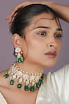 Buy_Riana Jewellery_Green Beads, Stones Drop Necklace Set _at_Aza_Fashions