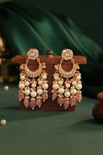 Buy_Riana Jewellery_Pink Beads, Pearls, Stones Embellished Choker Set _Online_at_Aza_Fashions