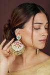 Buy_Riana Jewellery_Pink Beads, Stones Kundan Embellished Necklace Set _Online_at_Aza_Fashions