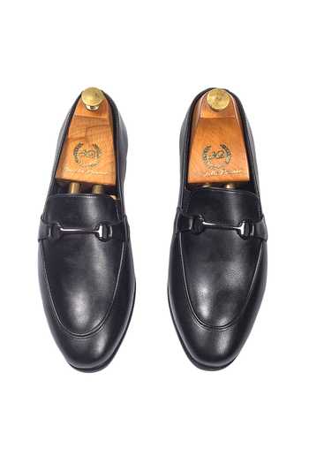 Shop_Domani_Black Capri Handcrafted Slip-on Loafer Shoes _at_Aza_Fashions