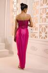 Shop_Aneesh Agarwaal_Pink Net, Satin Sequins Alya Embroidered Corset And Skirt Set _at_Aza_Fashions
