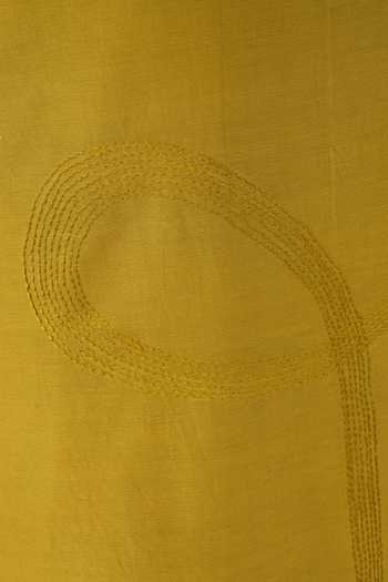 Buy_Khat_Olive Green Chanderi Silk Embroidery Round Neck Kurta Set 