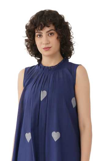 Buy_Khat_Blue Handloom Cotton Round Neck, Yes Hand Woven Jamdani Kurta Set 