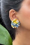 Buy_KIHOY_Multi Color Sequins, Beads, Pearls Daffodil Embroidered Earrings _Online_at_Aza_Fashions