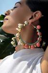 Buy_KIHOY_Peach Pearls, Beads Hoop Earrings _Online_at_Aza_Fashions